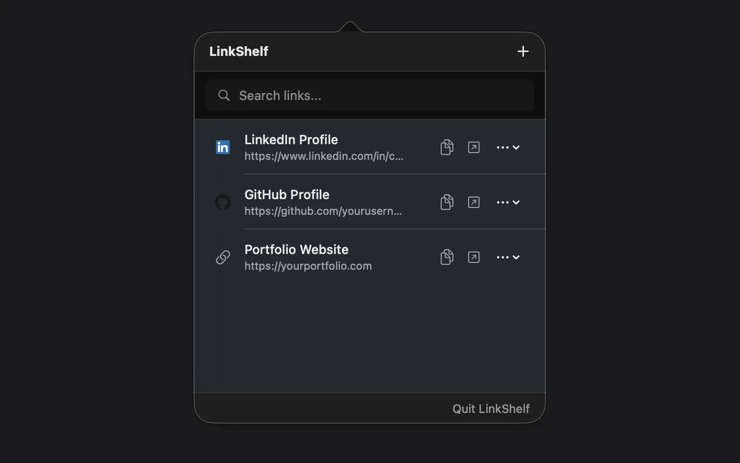 Link Shelf macOS app screenshot 1